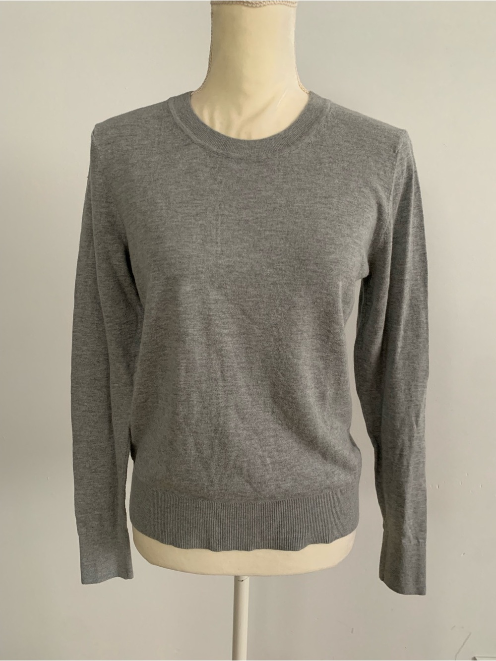 Quince gray sweater woman’s size S crew neck long sleeve cashmere cotton viscose